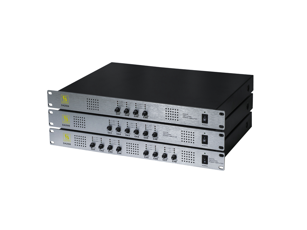 DA2006 1U Class D 6CH 300W 4 ohms Audio Karaoke Mosfet Power Amplifiers