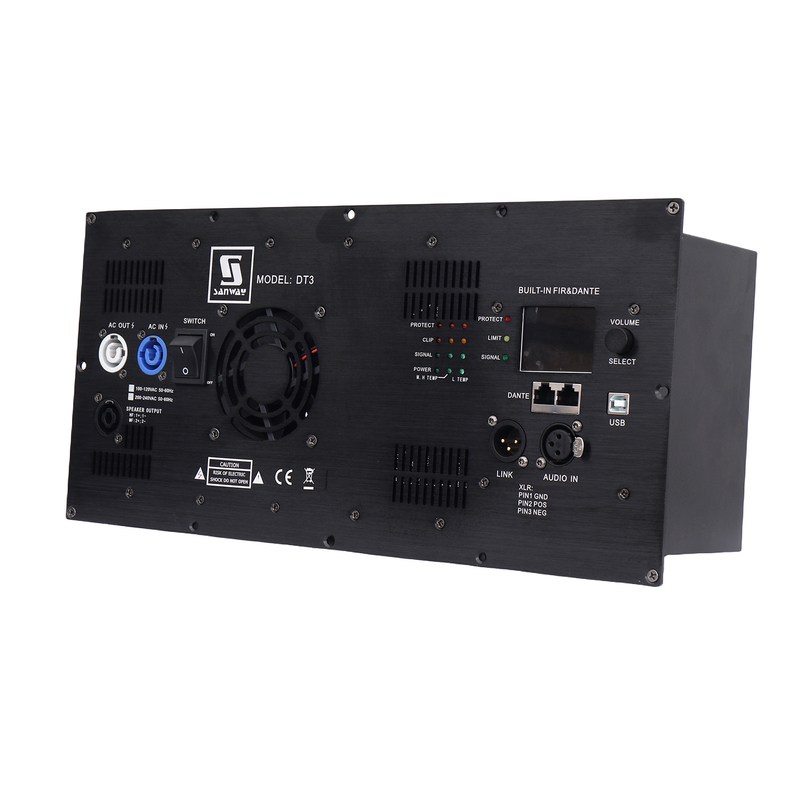 DT3 3 Channel FIR DSP Dante Audio Plate Amplifier Module for Line Array System