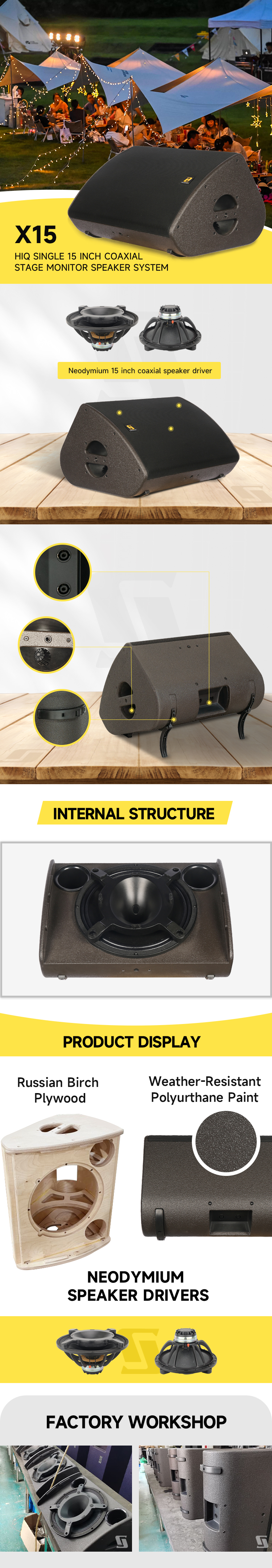 X15 single 15 inch speaker monitor