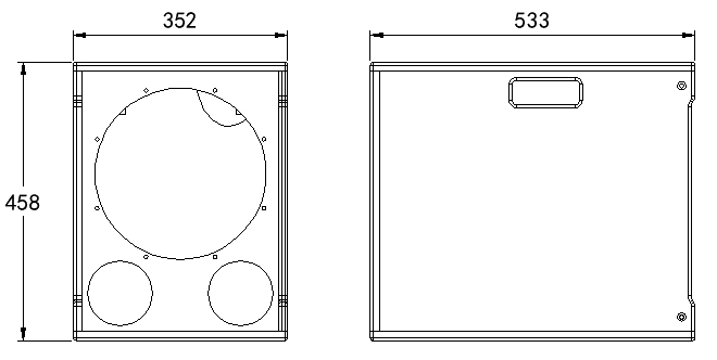 CS12 self powered subwoofer dimension
