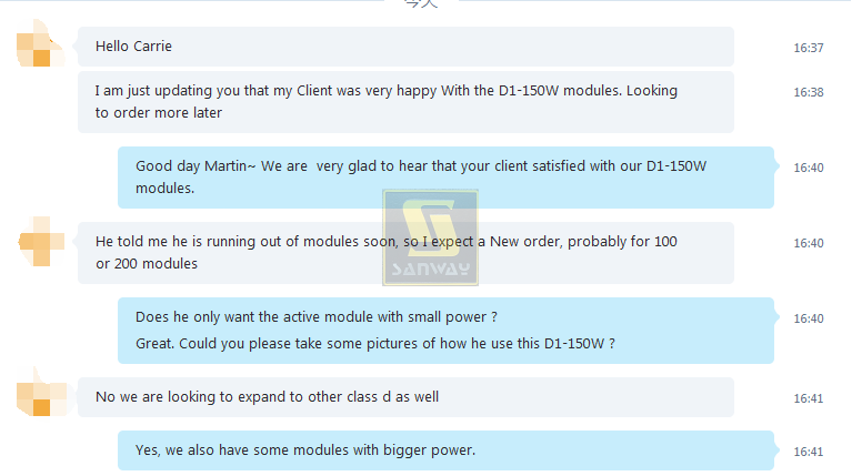 D1-150W plate amplifier feedback